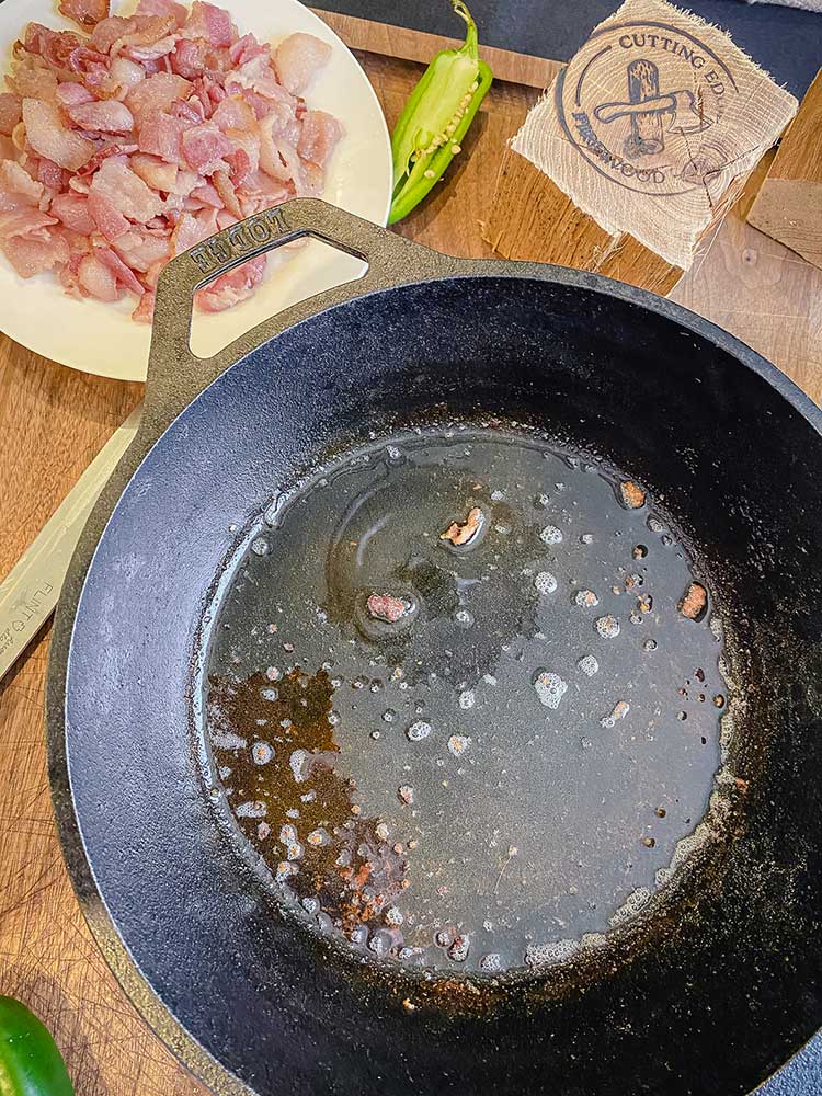 bacon cleared from the pot