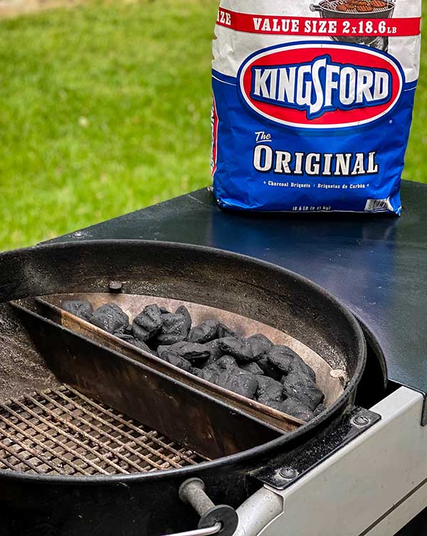 Setting up your charcoal grill for two-zone heat.