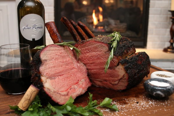 bone-in prime rib sliced