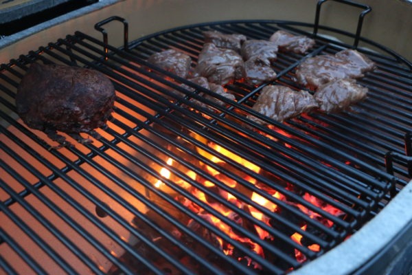 Two zone heating on the grill featuring indirect and direct heat