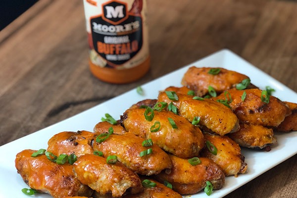 Moore's Crispy Wings straight off the grill and ready to eat