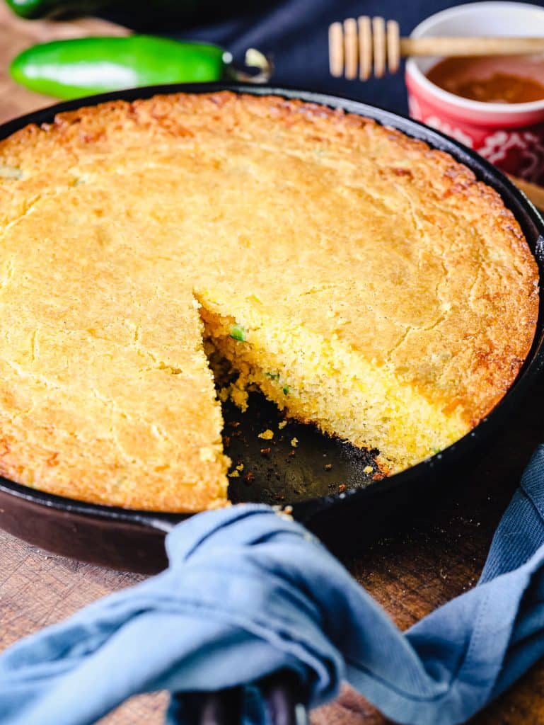 cornbread in a cast iron pan