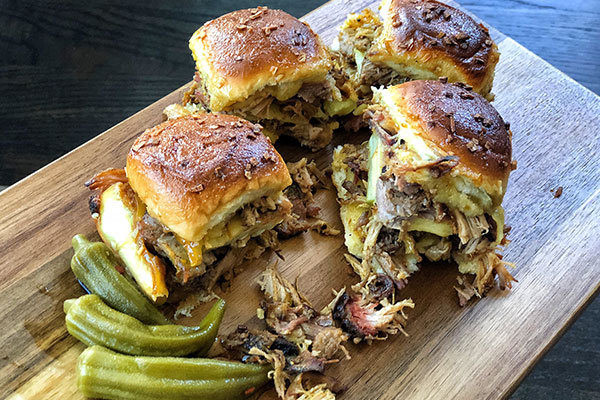 chopped pork sliders