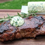 steak with Grillseeker herb butter on top