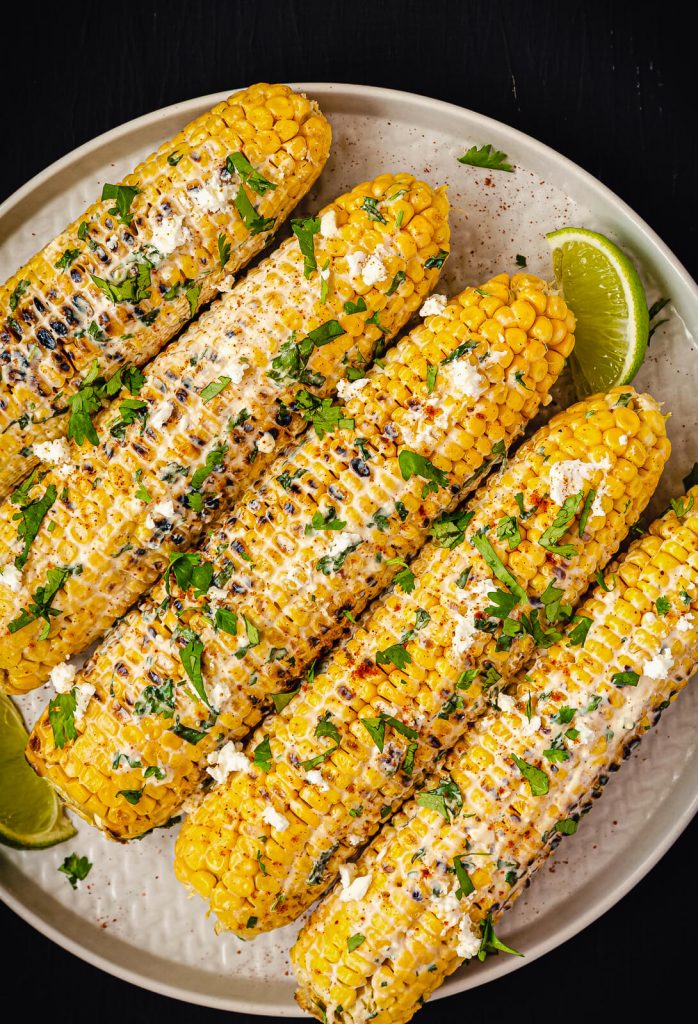 mexican street corn on a plate