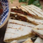 Completed, grilled steak quesadillas recipe