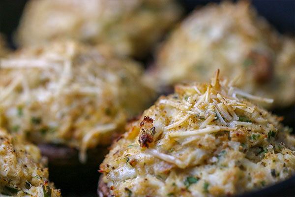 completed crab stuffed mushroom recipe