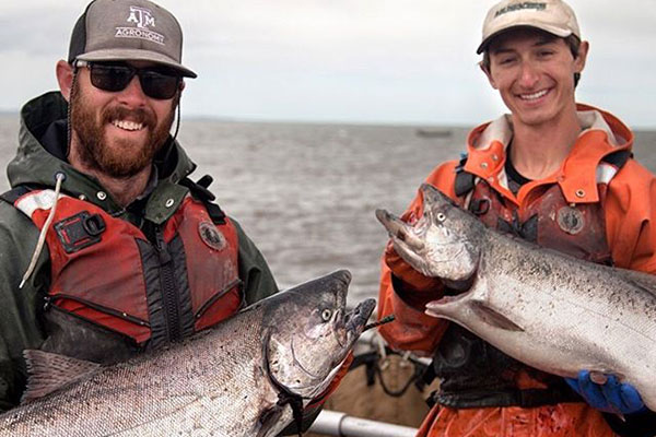 Traveler Terpening and his wild caught Alaska salmon