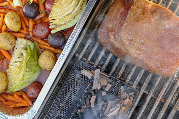 grilling Corned Beef with Beer Braised Cabbage