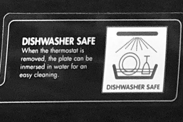 Safety label on the Delonghi Perfecto Indoor Grill