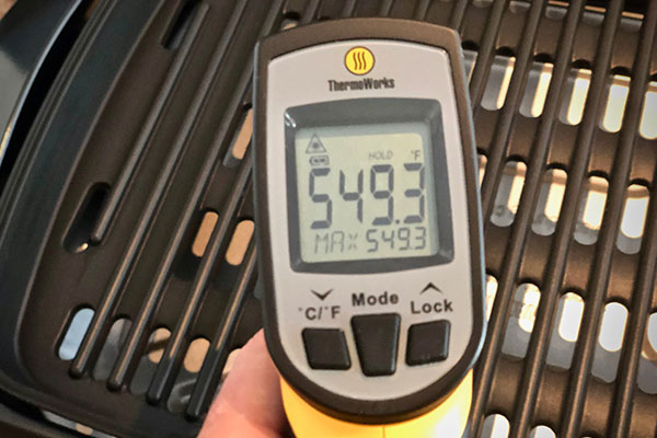 Measuring the surface temperature on a Delonghi Perfecto Indoor Grill