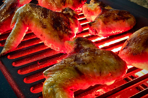 Chicken Wings grilling on the Tenergy Indoor smokeless Grill