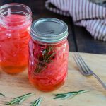 Pickled Red Onions, with and without rosemary, jarred