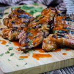 Grilled Honey Sriracha Chicken Thighs Recipe ready to eat