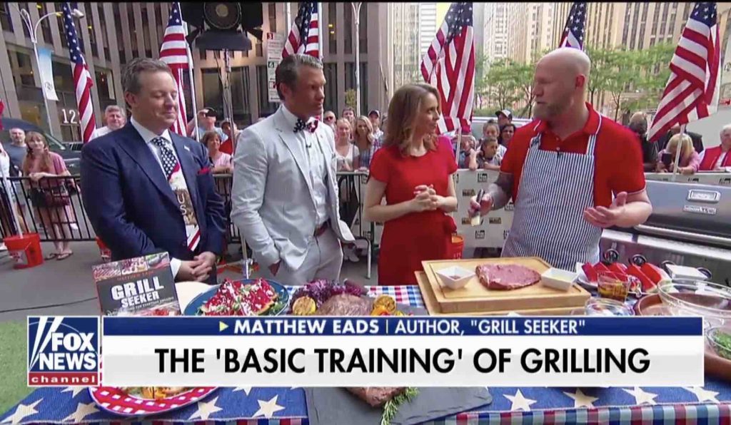 Matthew Eads, Grillseeker, cooking Tri-Tip for Fox & Friends on July 4th