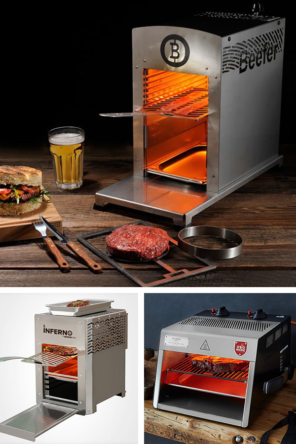 Infrared Grills, including the Inferno, the Beefer, and the Otto Wilde