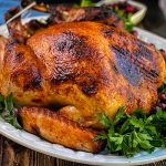 Grilled Whole Turkey ready for serving