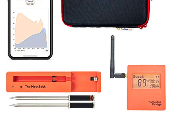 The MeatStick Thermometer, case, app, and control