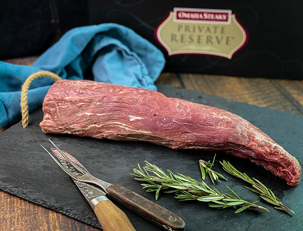 A pre-trimmed chateaubriand from Omaha Steaks