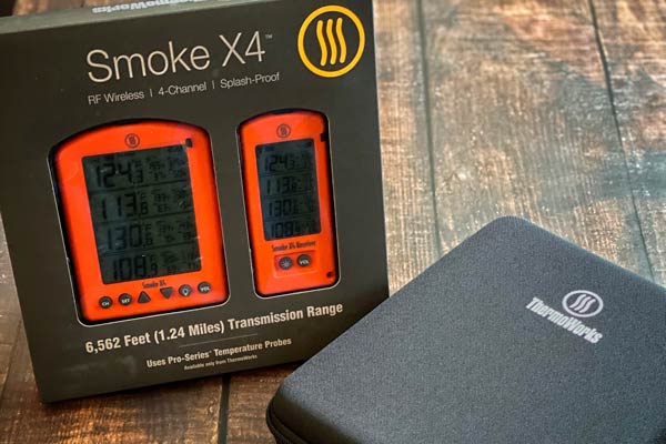 ThermoWorks Smoke X4 thermometer and case