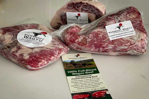 Vermont Wagyu meat selection