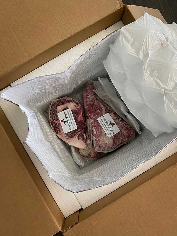 Boxed Vermont Wagyu meat selections