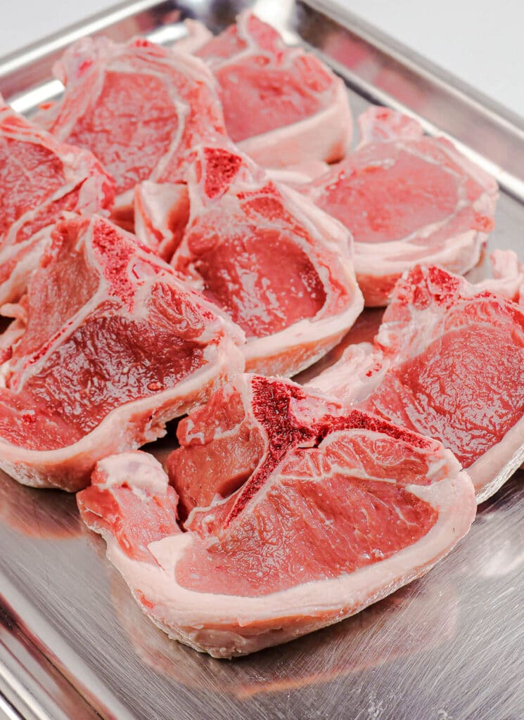 platter of lamb loin chops