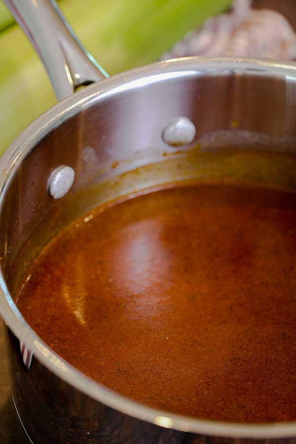 enchilada sauce cooked and ready for serving