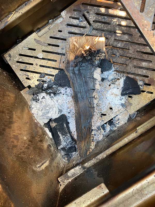 Coal and wood used to heat Kalamazoo Shokunin Grill