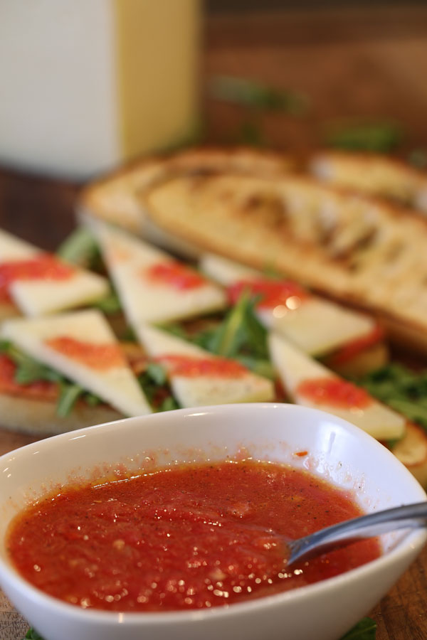 Fresh tomato dip for Grilled Ciabatta Bread