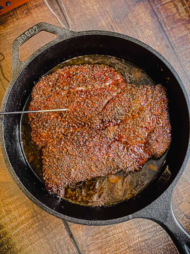 image of chuck roast in a cast iron skillet