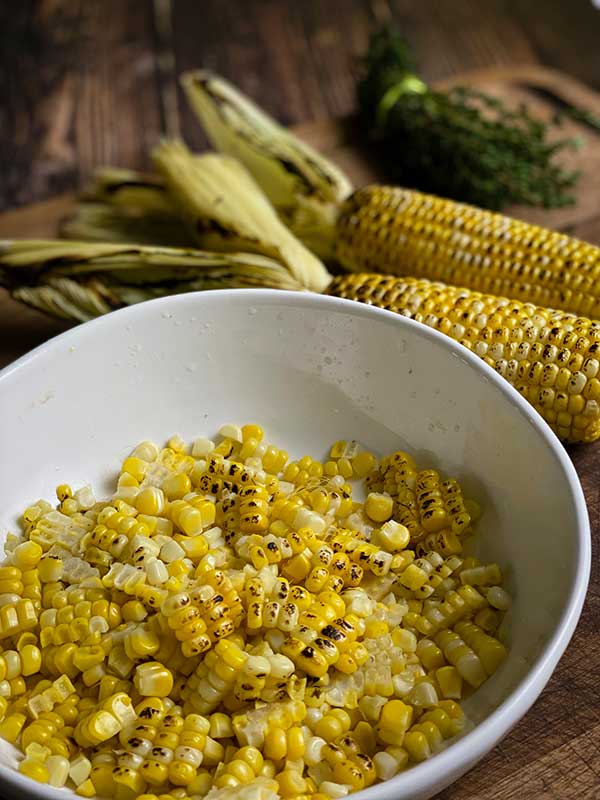 Shucked corn for spicy low country boil