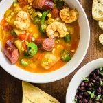 low country boil with beans and bread