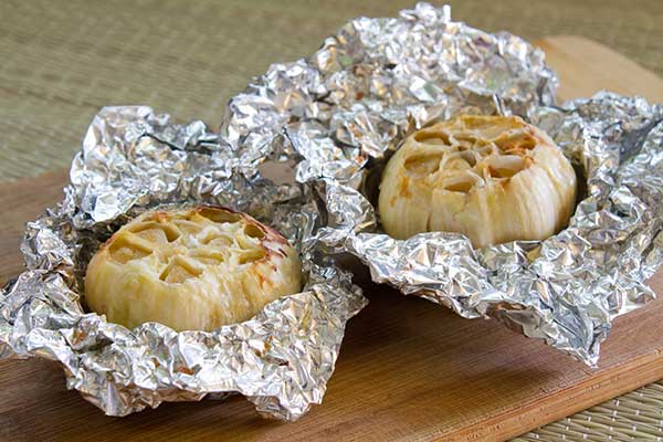 fresh roasted garlic bulbs