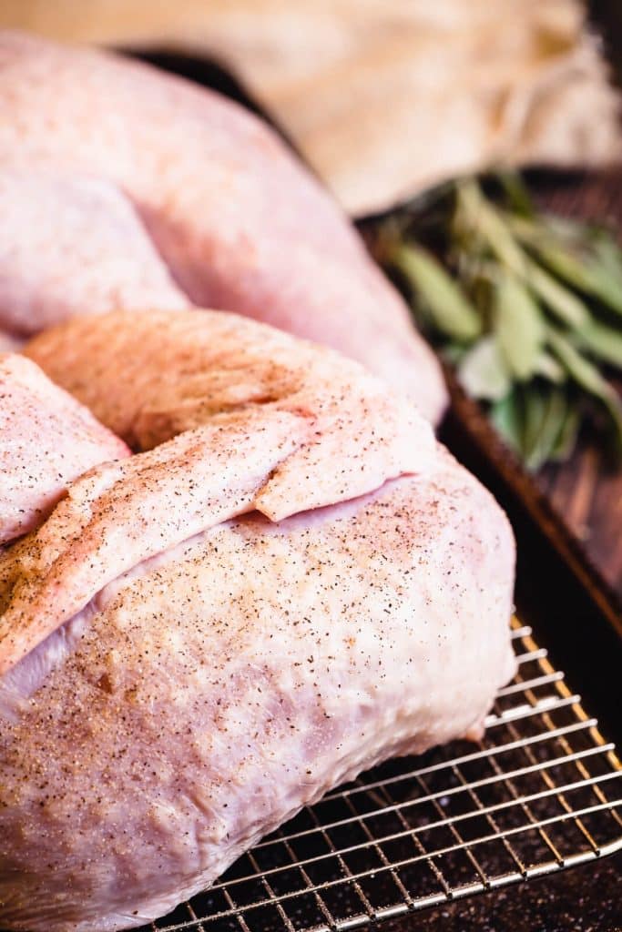 turkey skin showing dryness after being dried out