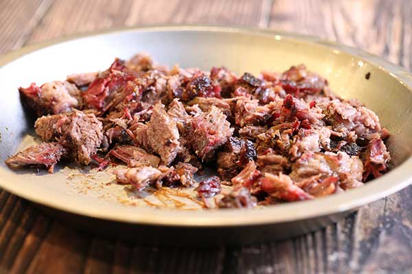 Cut up chuck roast for open-faced sandwich