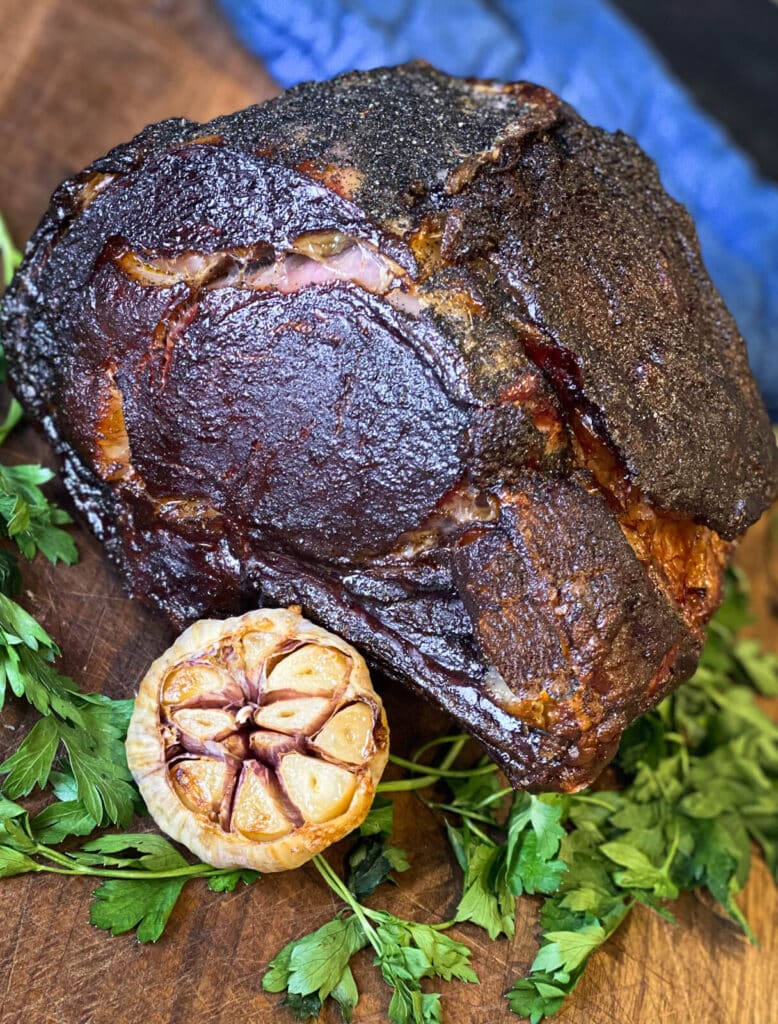 grilled prime rib with roasted garlic