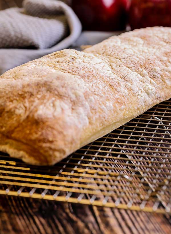 freshly baked ciabatta loaf