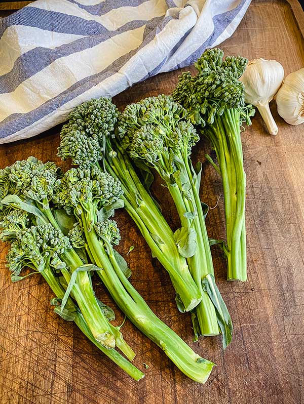 broccolini with thick bottomed stalks