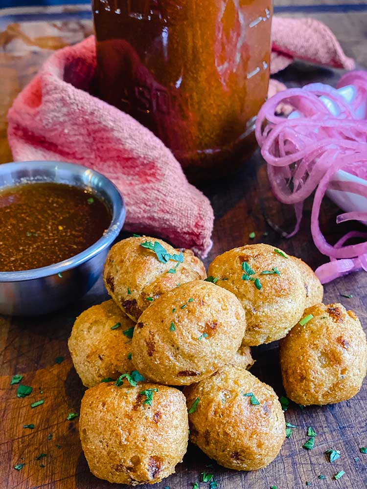 East Carolina mop sauce with hush puppies