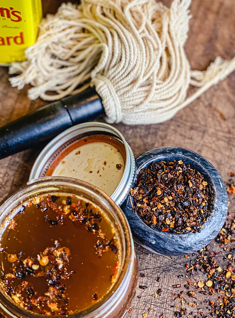 East Carolina mop sauce with mop and spices