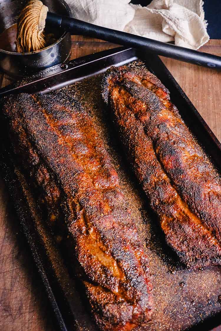 barbecued baby back ribs