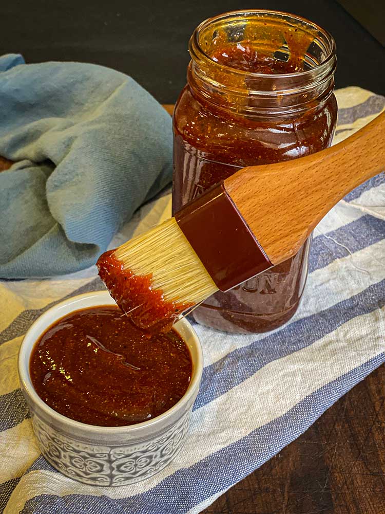 homemade kansas city barbecue sauce ready to brush on meat