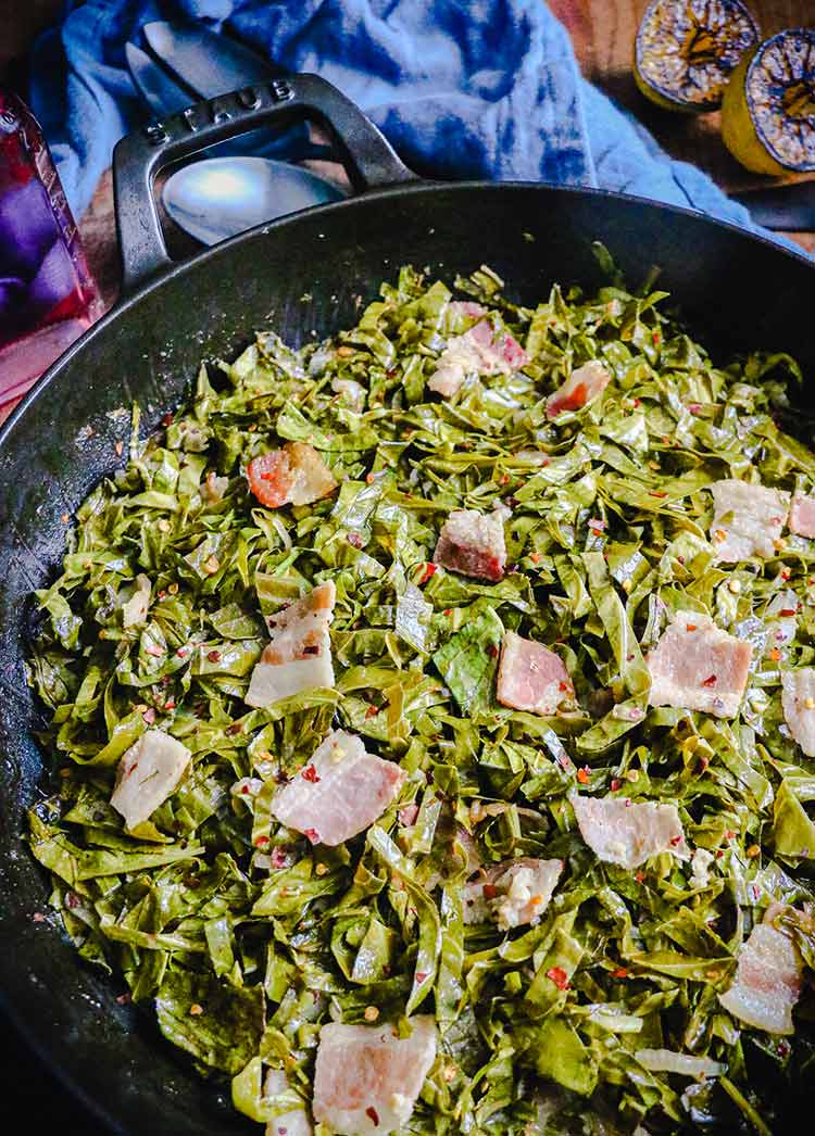 Smoked Collard Greens With Bacon Grill Outdoor Recipes Grillseeker