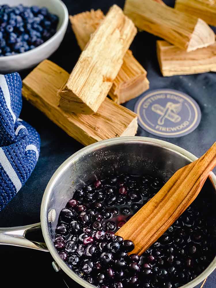 blueberry filling in a pan