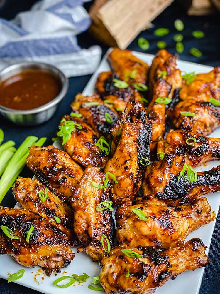 Memphis style chicken wings on a platter