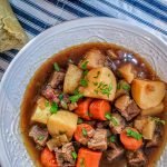 beef stew with roll