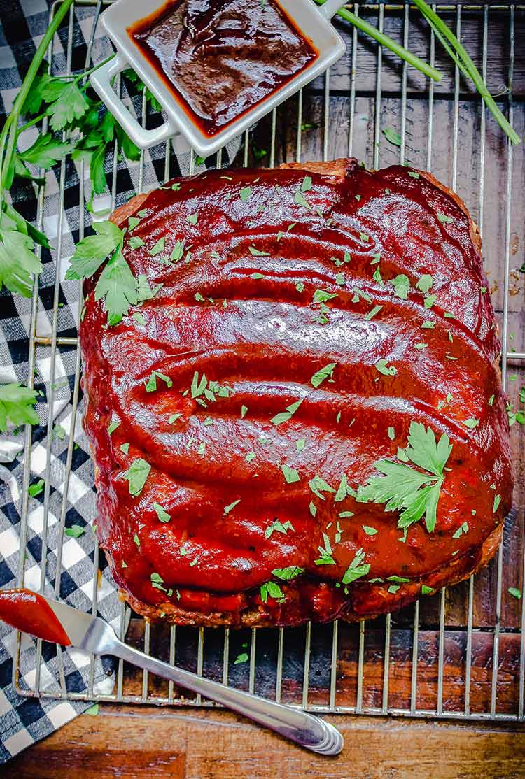 smoked meatloaf ready to serve