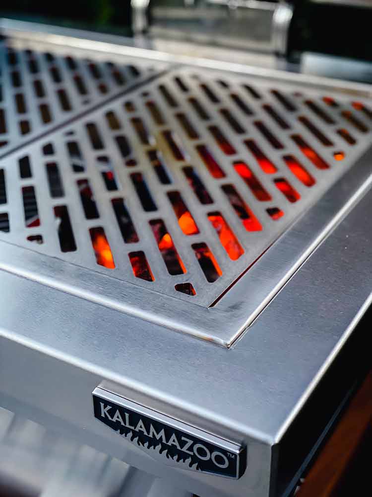 Kalamazoo grill warming up