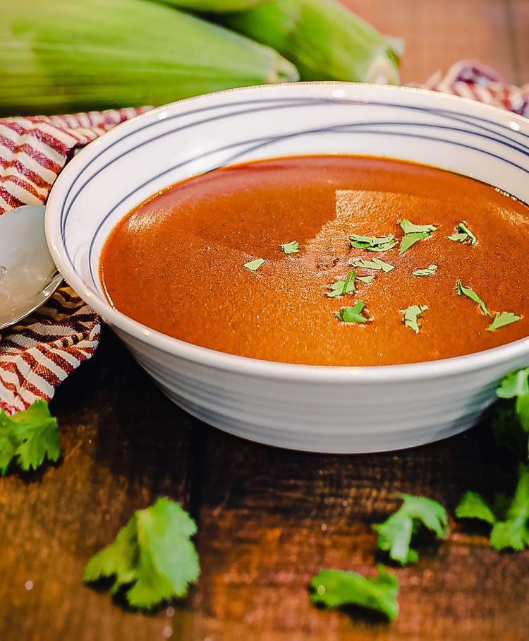 homemade enchilada sauce in serving bowl